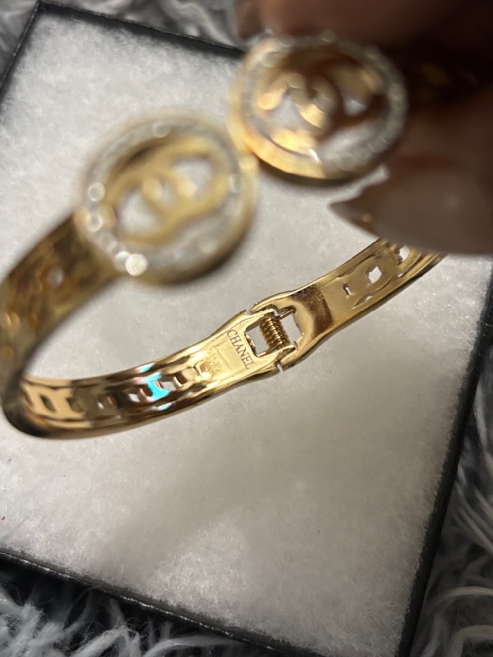 CC Gold-Tone & Diamond Accent Bracelet - Picture 3 of 4